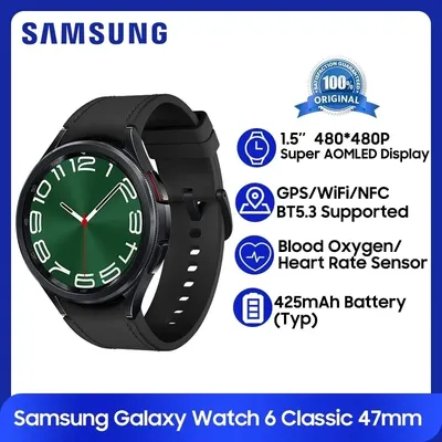 Samsung Galaxy Watch 6 Classic 47mm NFC SmartWatch 1.5 Super AMOLED Screen WiFi GPS Watch Shopping
