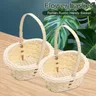 Hand Made Wicker Basket Wicker Flower Basket Shopping Storage Hamper and Handle Wooden Wicker Picnic
