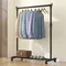 1pc Telescopic Clothes Rack Heavy-Duty Metal Garment Rack With Wheels Movable Clothes Rack