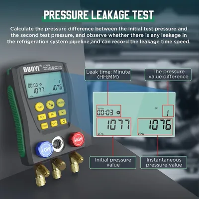 AC Manifold Gauge Set Manifold Gauges Hvac and Refrigeration AC Recharge Kit Refrigeration Digital Manifold Gauge Meter r134A