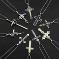 Antique Jesus Cross Never Fade Stainless Steel Chain Screw Man Necklace Bling Two Tone Pendant