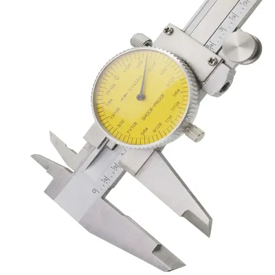 150mm 6" 1/1024 Inch Combination Dial Caliper 6inch Shock-proof Stainless Steel Precision Vernier Caliper