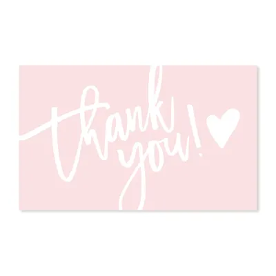 Pink coated paper thank you card business bag gift decoration "gorgeous thanks" business card