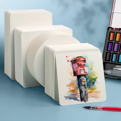 20/40/50/60/100 sheets Square/Round Watercolor Paper Blank Cardboard Water Color Paper Postcard For Painting School Art Supplies