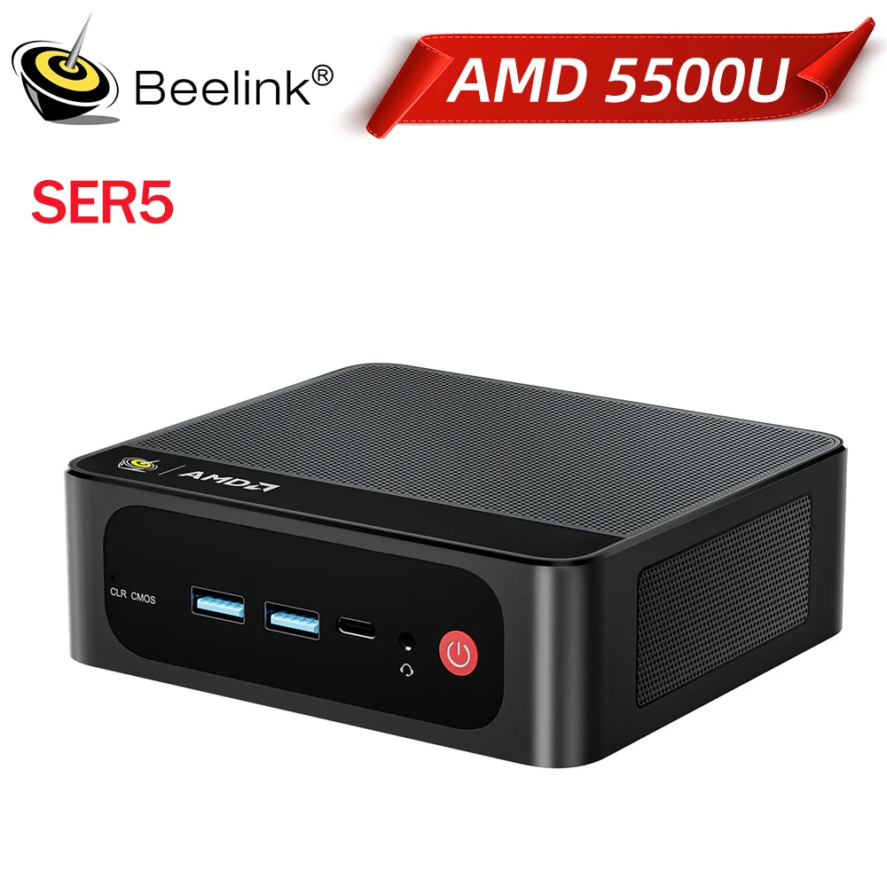Beelink SER5 AMD R5 DDR4 5500U R3 3200U SER5 Max R7 DDR5 7735HS Mini PC DDR4 16G RAM 500G Type-C 4K Win11 Desktop Gamer Computer