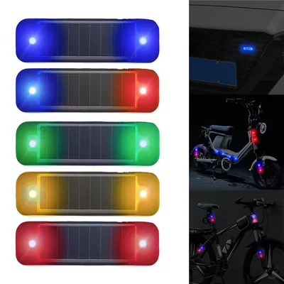 Car Alarm Warning Solar Flash Light LED Light Fake Security System Anti-Theft Sign 12V Waterproof Car Replacement Accessories
