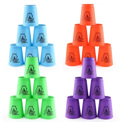 Four Colours Quick Stacks Cups Speed Cup Stacking Game Training Fast Reaction Sports Training Game