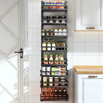 Tier Pantry Door Organization Kitchen Organizer Over The Door Organizer Adjustable Basket Kitchen
