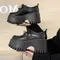8CM Lolita Shoes Women Mary Jane Lace Up Loafers Girls Students Uniform High Heels Platform Office Shoes Cosplay Female Shoes