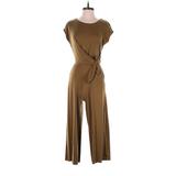 Banana Republic Jumpsuit Crew Neck Short Sleeve: Brown Solid Jumpsuits - Women's Size X-Small Petite