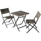 3 Piece Dining Table Set Rattan Wicker Folding Patio Bistro Set Outdoor Patio Furniture Sets Kitchen Dining Table Furniture Set For Garden Backyard Lawn Balcony (Ship From Usa)