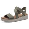 Keilsandalette TAMARIS, Damen, Gr. 41, grün (mintgrün), Ziegenveloursleder, Textil, klassisch, Schuhe, Sommerschuh, Sandale, Plateauabsatz, mit Klettverschluss