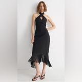 J. Crew Dresses | Jcrew Black Halter Fringe Dress | Color: Black | Size: 6