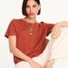 J. Crew Tops | J Crew Relaxed Linen Crewneck Tee Shirt Wildfire Red | Color: Brown/Red | Size: Xs