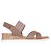 Skechers Women's BOBS Desert Kiss - Shore Enough Sandals | Size 5.5 | Mocha | Textile | Vegan | Machine Washable