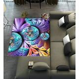 ABPHQTO 3D Rendering Combo Artwork With Fractal On Leather Area Rugs 4 x 6ft Floor Carpet Mat for Living Dinning Room Bedroom Kitchen Hallway Office Decor