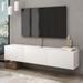 U-ToBe TV Stand TV Stand up to 75 inch TV Floating TV Stand Wall Mounted Floating Entertainment Center Floating Shelf for Under TV Floating TV Console (Pure White)