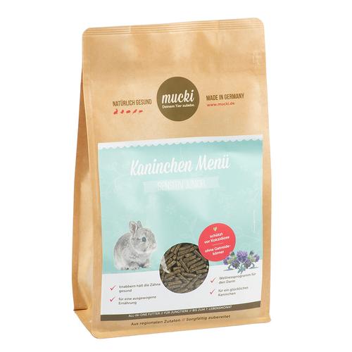 Sparpaket: 2x 1kg Mucki Menü Junior Kaninchen Sensitive Kaninchenfutter