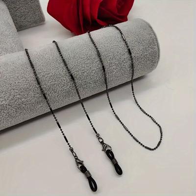 TEMU Vintage Alloy Glasses Chain Anti Slip Sunglasses Reading Glasses Lanyard Strap Stylish Mask Face Covering Eyewear Retainer