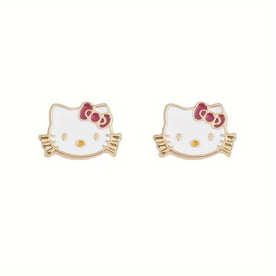 Hello Kitty Earrings Kawaii Kitty Cat Cute Cartoon...