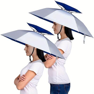 1pc Double Layers Large Umbrella Hat, Adjustable H...