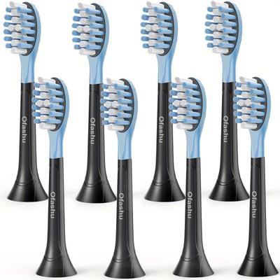 TEMU Ofashu Replacement Toothbrush Heads Compatible For 4100 5100 C1 C2 G3 W3 Hx9044 Hx6250, Black, 8 Packs Electric Brush Head