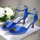Femme Chaussures à Talons Chaussures de mariage Chaussures habillées Mariage Soirée Noeud Talon Aiguille Bout rond Elégant Satin Boucle Bleu Vert