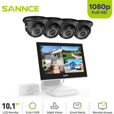 Sannce - 4CH Videoüberwachungssets 10,1 Zoll Bildschirm 4 1080P hd Kamera ir Nachtsicht Image