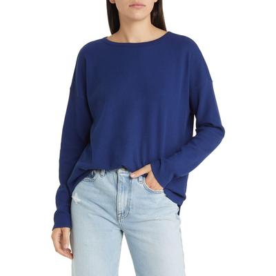Oversize Organic Cotton Blend Thermal Knit Top