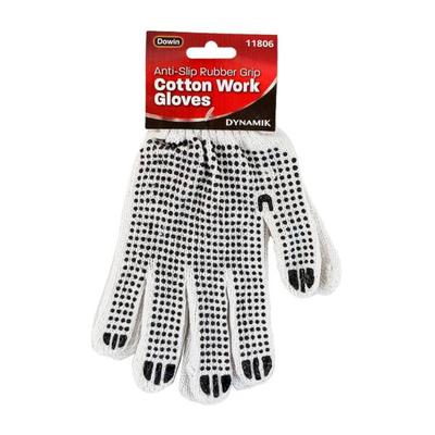 Dowin 118062 - RUBBER GRIP COTTON WORK GLOVES (A11806) Cleaning Supplies