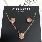 Coach Jewelry | Coach Rose Gold Jewelry Set | Necklace Earrings Set | Color: Pink | Size: Os