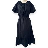 J. Crew Dresses | J. Crew Side Cut Out Cotton Poplin Midi Dress Tall | Color: Black | Size: 12