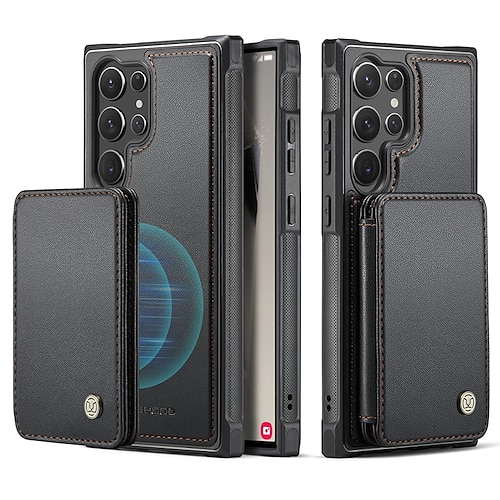 Handy Hülle Handyhüllen Für Samsung Galaxy S25 S24 S23 S23 FE S22 S21 Ultra Plus A55 5G A35 5G A25 A15 Rückseite Mit Ständer Magnetisch Kartenfach Retro TPU PC PU-Leder Image