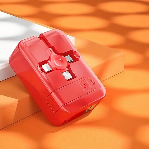 einziehbares 3-in-1-Datenkabel für Android Apple Typ-C Lade- und Aufbewahrungskabel Image