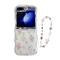 Handy Hülle Handyhüllen Für Samsung Galaxy Z Flip 6 Z Flip 5 Z Flip 4 Z Flip 3 Rückseite Durchscheinend mit Handschlaufe Stoßresistent Karikatur Blume Blumen TPU