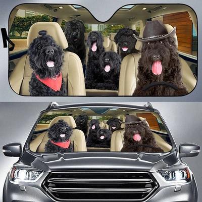 Fun Pet Pattern Car Sunshade - 3D Printed Front Windshield Sun Blocker - UV Protection and Heat Shield