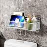 Bathroom Organiser Multifunctional Toiletries Organiser No-Punch Bathroom Shelf Bathroom Kitchen Wall Mount Storage Rack