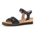 Sandalette GABOR "GENUA" Gr. 35, schwarz Damen Schuhe Sandaletten Sommerschuh, Sandale, Keilabsatz, mit Klettverschluss, Weite G