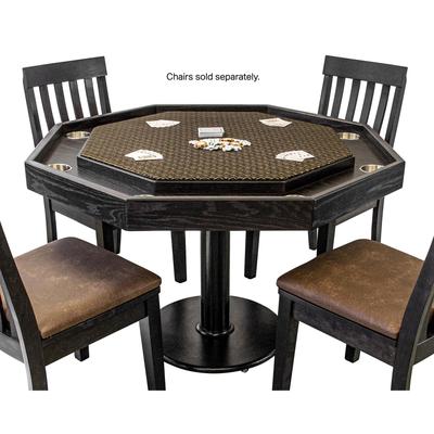 Model 48OAMO 48 Inch 8 Player Handcrafted Solid Oak and Oak Veneer Poker Table in Mocha