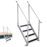 4 Steps Aluminum Alloy Dual Handrails Adjustable Dock Ladder