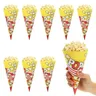 50 Pcs Popcorn Triangle Bag Popcorn Small Cone Bottom Paper Bag Disposable Popcorn Cone Bags Paper