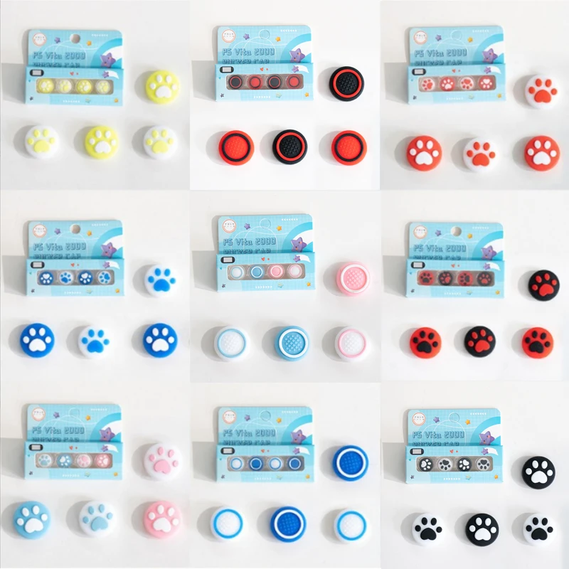 4 stücke Silikon Weiche Thumb-Stick Grip Cap Joystick Abdeckung Für Sony PlayStation Psvita PS Vita PSV 1000 Fat/2000 schlank Schutz Fall Image