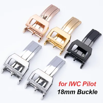 18 mm Edelstahl-Schnalle für IWC für Fliegeruhr, Metall-Faltschließe, Nylonband, Gummi-Lederarmband, Image