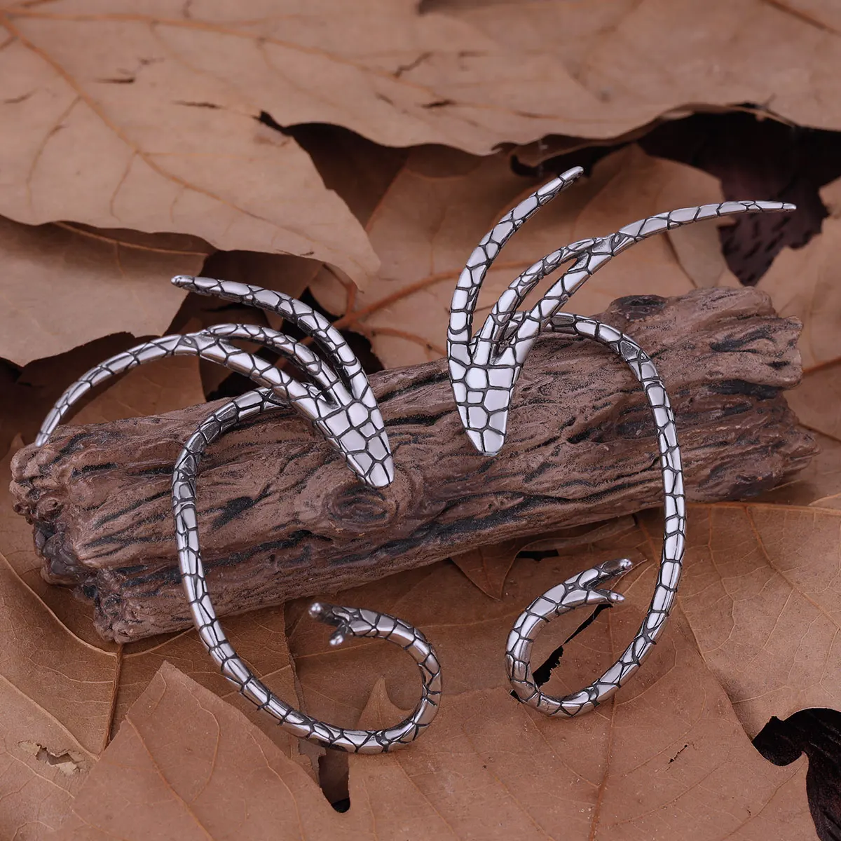 Edelstahl Elf Ohr Clip Ohrringe Tier Drachen Schuppen Muster Mode Nicht-piercing Manschette Ohrring Schmuck Weibliche Hochzeit Geschenk Image