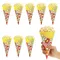 Sacchetto a triangolo per Popcorn da 50 pezzi sacchetto di carta con fondo a cono piccolo per Popcorn sacchetti a cono per Popcorn usa e getta contenitori per alimenti con portabicchieri di carta