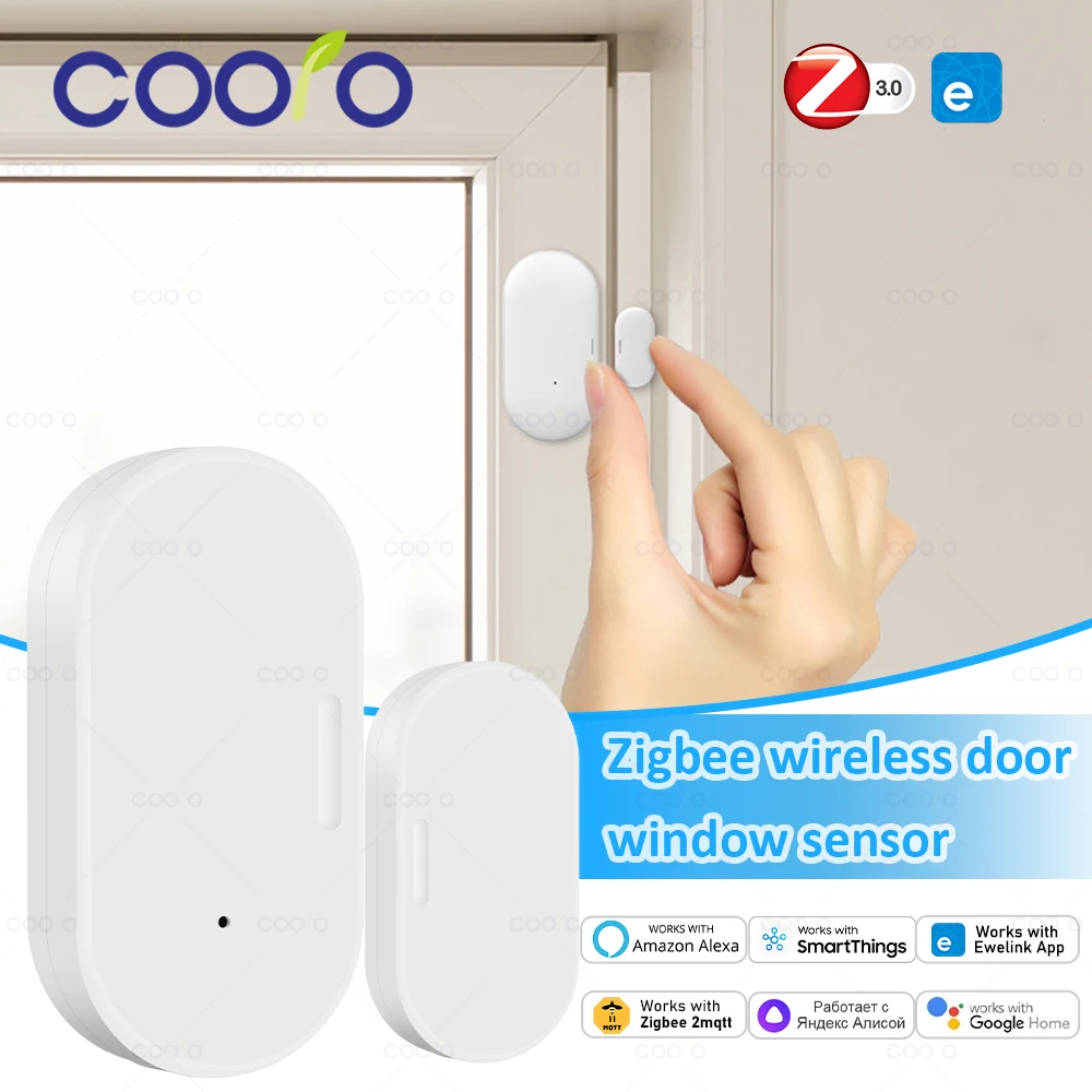 Ewelink Zigbee Türsensor, kabelloser magnetischer Fenster-Alarmdetektor, offen, geschlossen, funktioniert mit Zigbee2MQTT, Alexa Google Need Gateway
