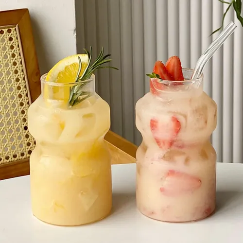 Trinkgläser Glas becher Eis kaffee gläser süße Becher Tasse ideal für Bubble Tea Boba Milchsaft