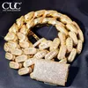 Cuc 28mm große Hip Hop Halskette Herren dicke schwere Miami Baugette kubanische Kette Gold Silber Farbe vereist Zirkonia Link Rock Schmuck