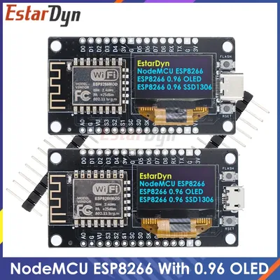 NodeMCU ESP8266 V3 Entwicklungsboard mit 0,96 Zoll OLED-Display CH340 ESP-12F WiFi-Modul TYPE-C USB Image