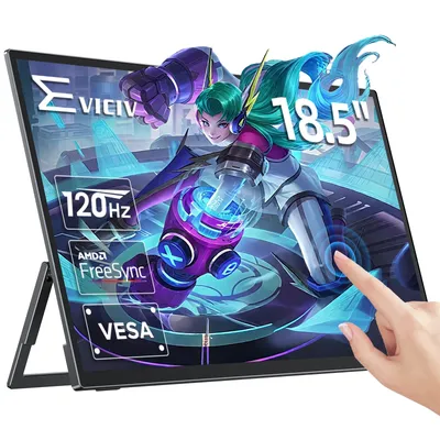 EVICIV Portable Monitor Touchscreen 18.5 Inch 120Hz 1080P FHD FreeSync IPS HDR Gaming Display HDMI Type-C Mobile Monitor for PC